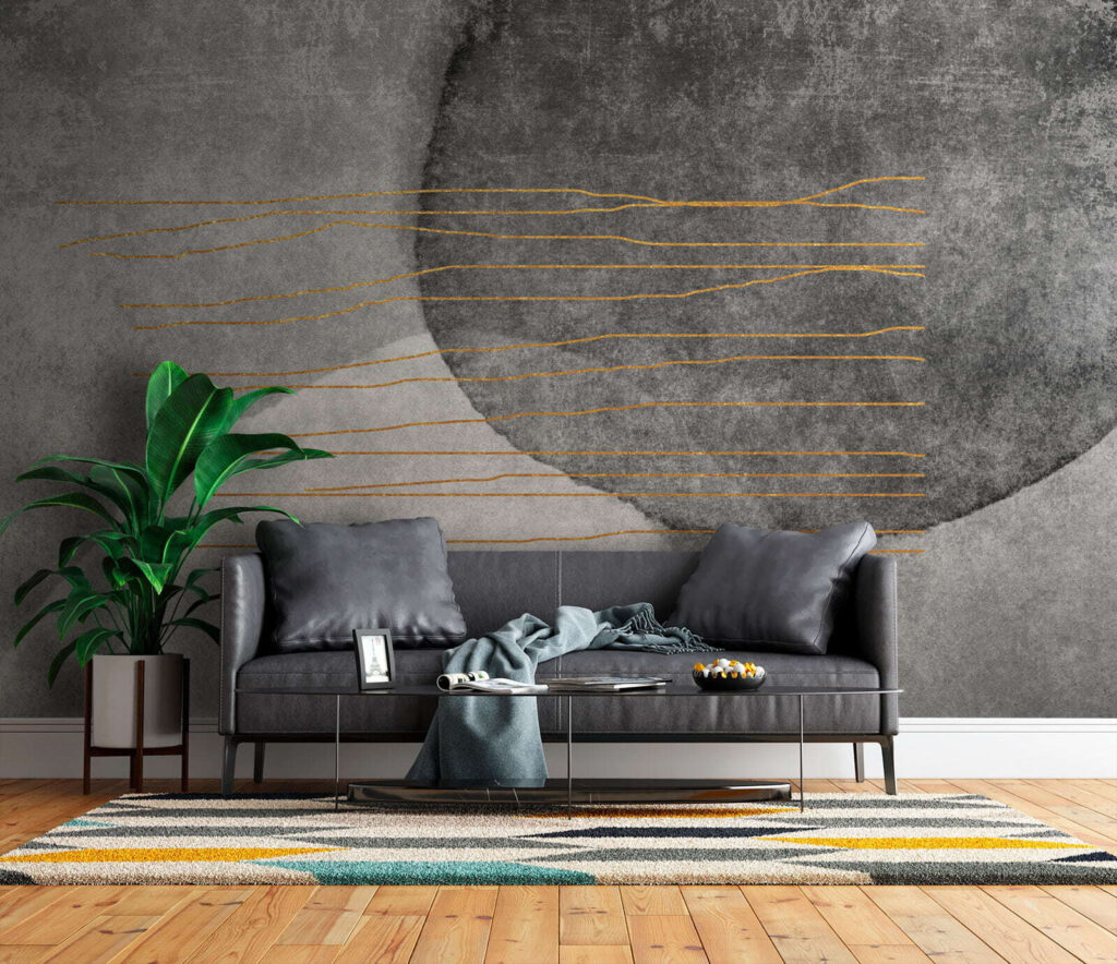 Linii colorate peste forme — interior 3