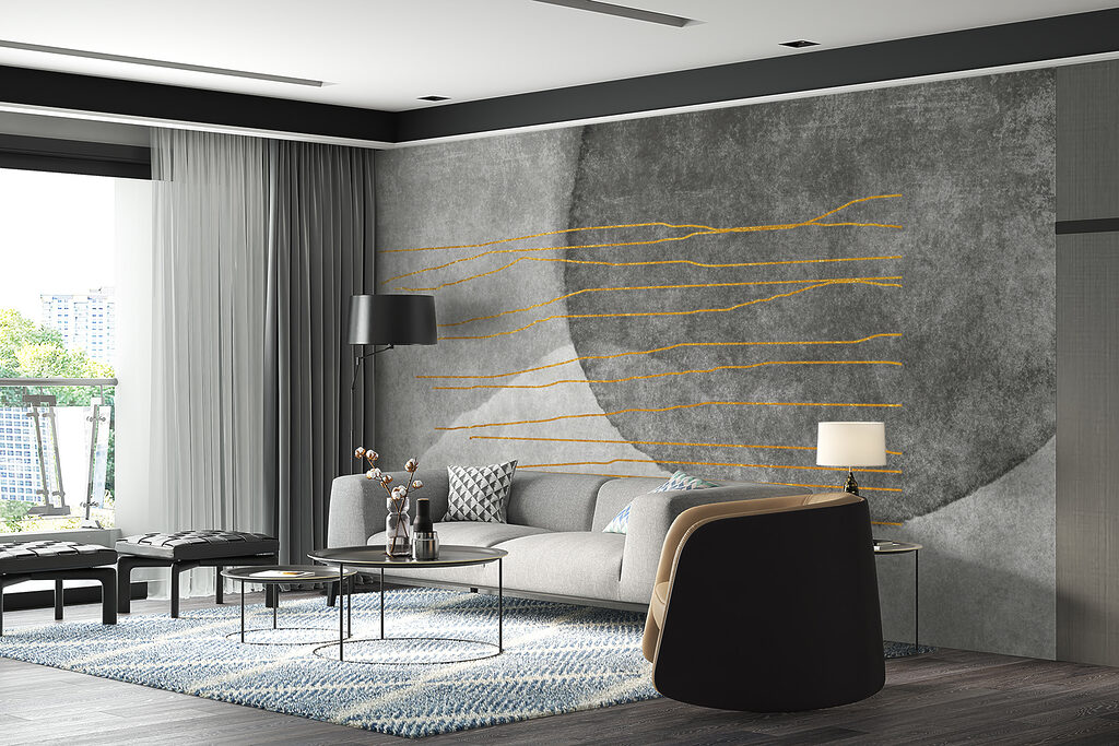 Linii colorate peste forme — interior 4