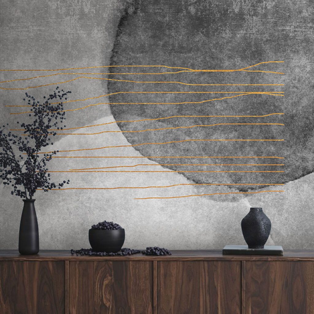 Linii colorate peste forme — interior 1