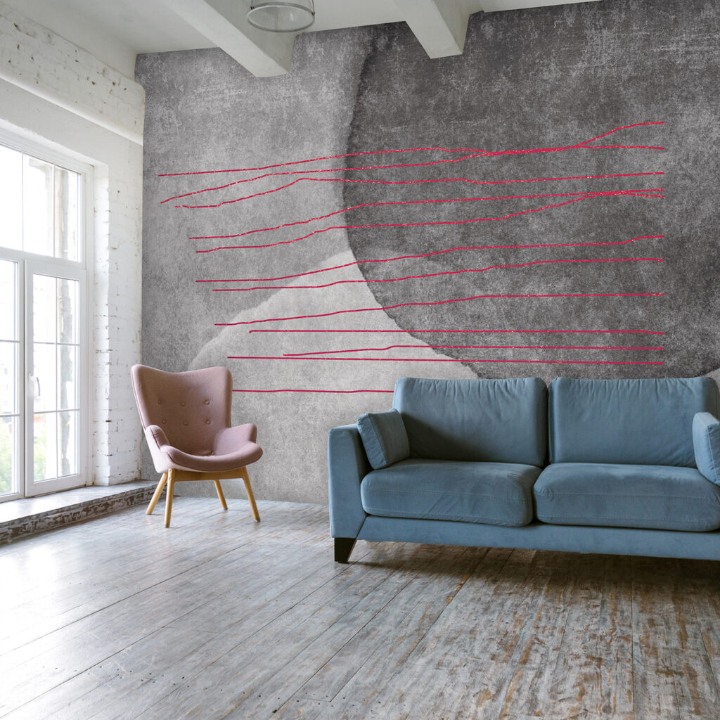 Linii colorate peste forme — interior 1