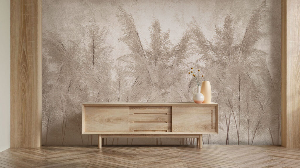 Plume înalte pe perete — interior 3
