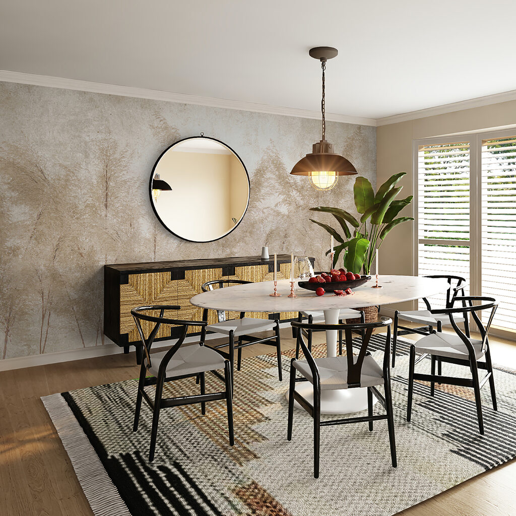 Plume înalte pe perete — interior 4