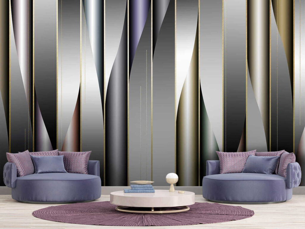 Panglici lucioase în benzi — interior 1