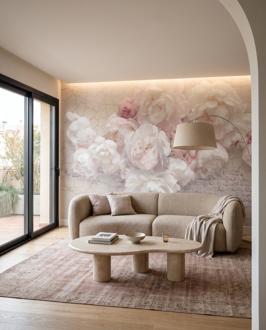 Trandafiri pe alb crăpat — interior 3
