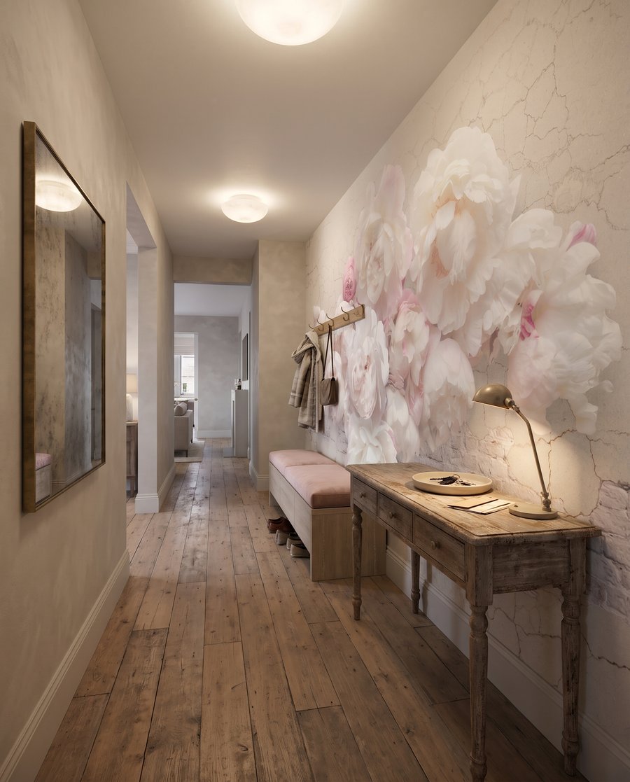 Trandafiri pe alb crăpat — interior 6