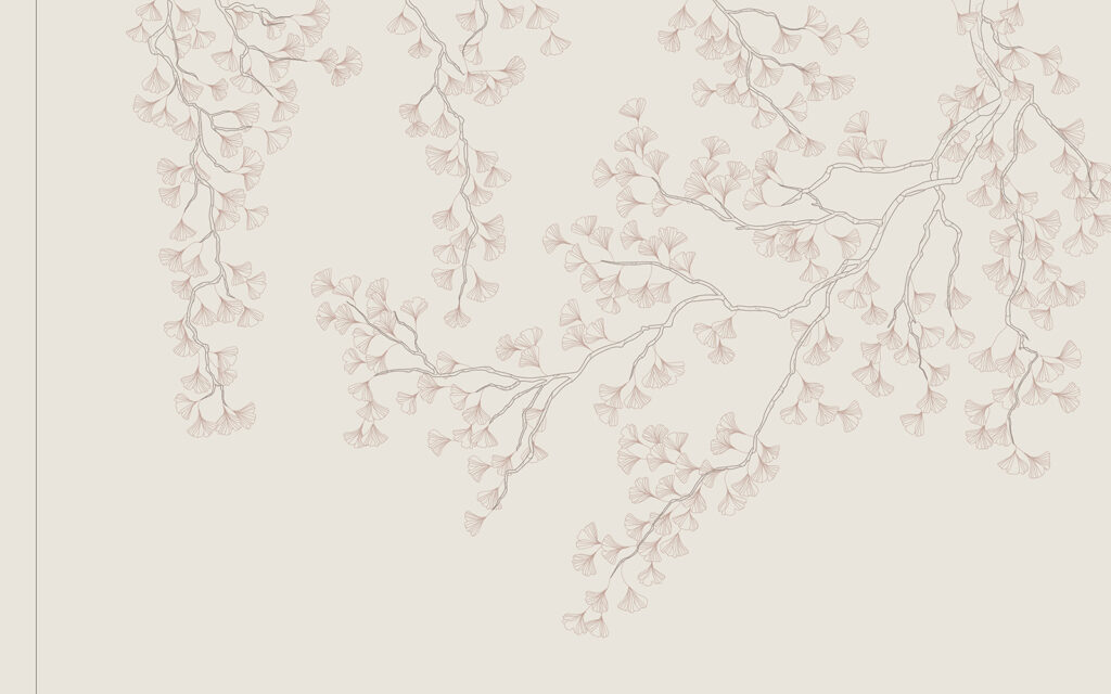 Ramuri roz pe crem — design complet