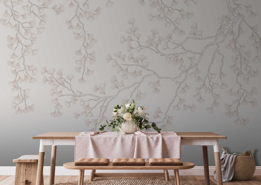 Ramuri roz pe crem — interior 3