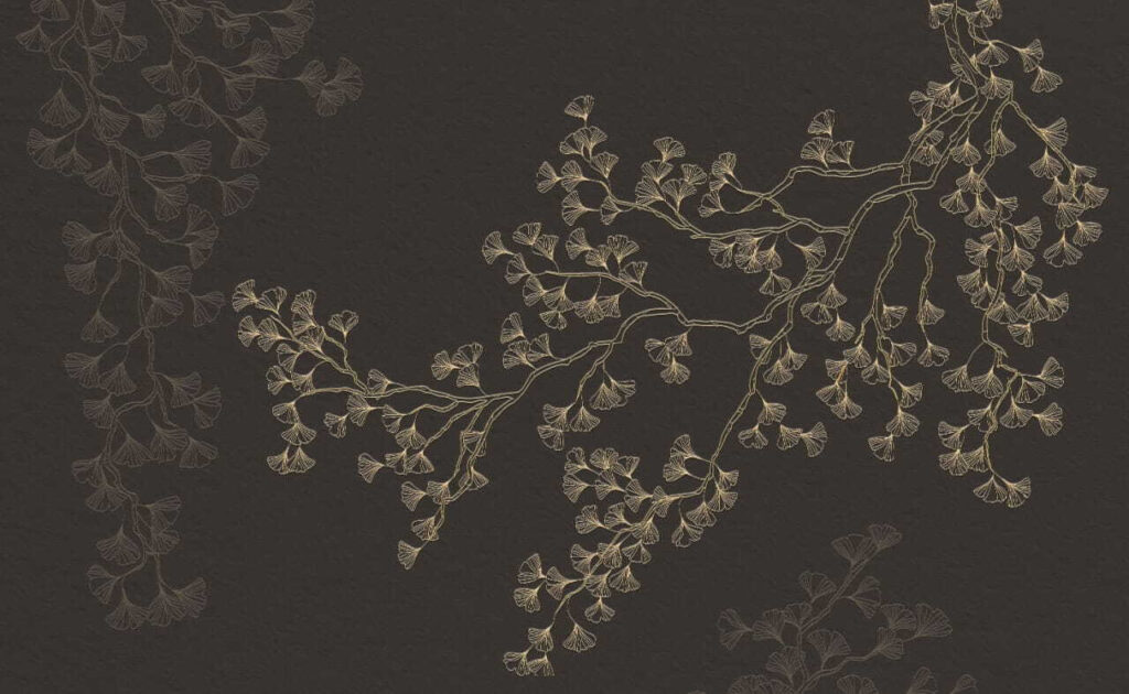 Crengi aurii pe maro-negru — design complet