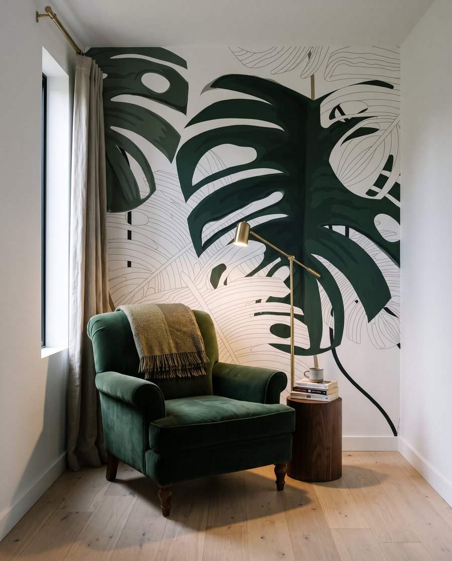 Frunze verzi pe alb — interior 4
