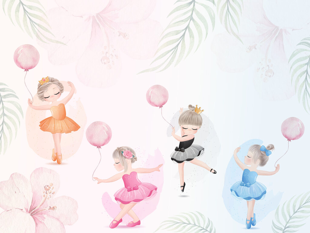 Balerine cu baloane roz — design complet