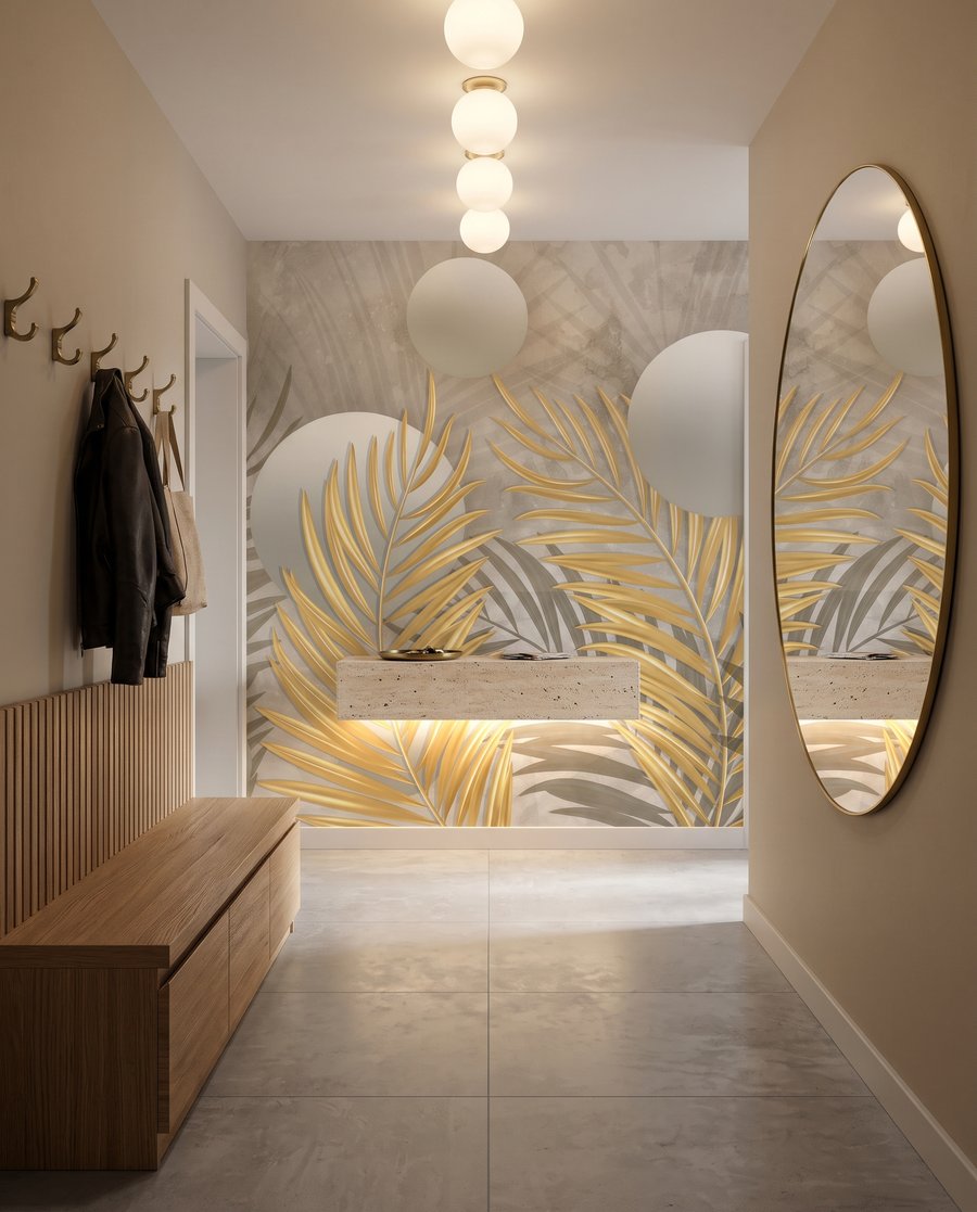 Frunze aurii printre sfere — interior 5