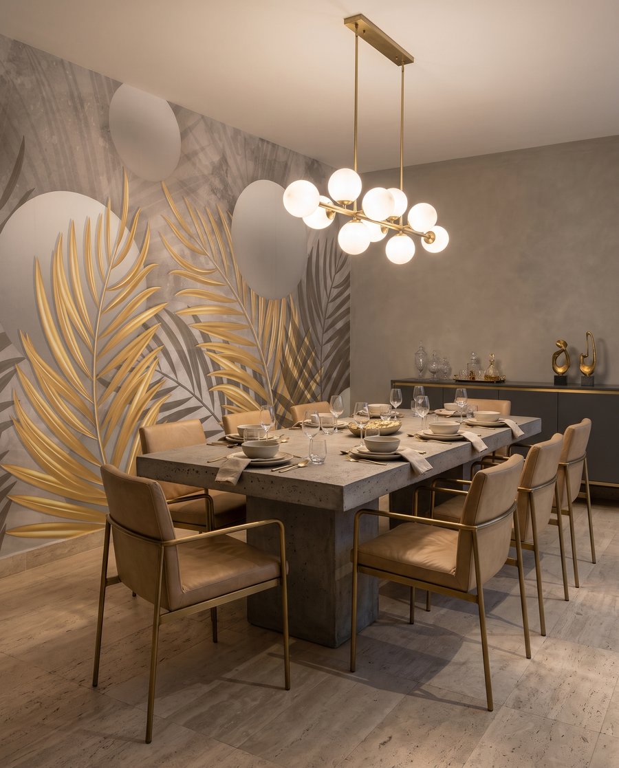 Frunze aurii printre sfere — interior 7