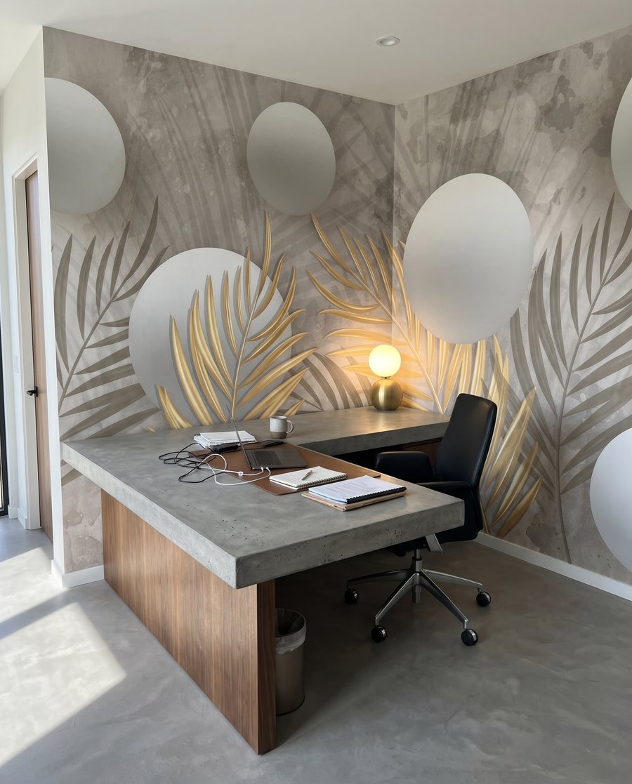 Frunze aurii printre sfere — interior 8