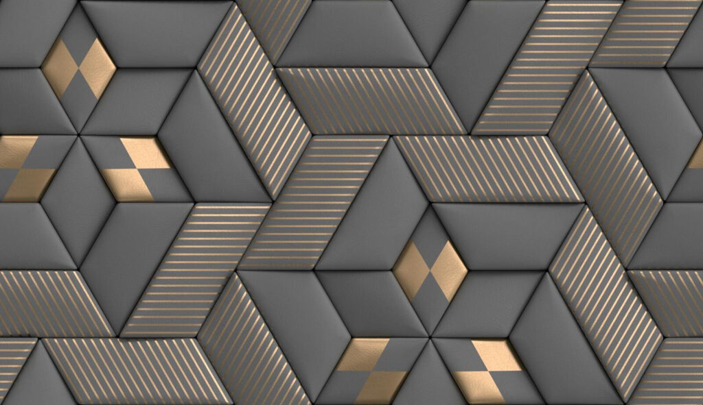 Cuburi cu nervuri aurii — design complet