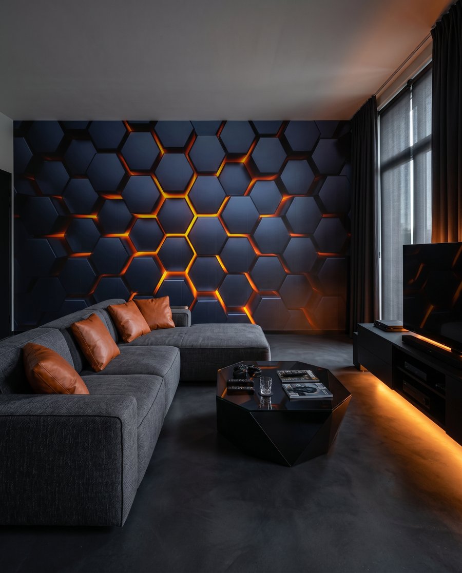 Lumină între hexagoane — interior 3