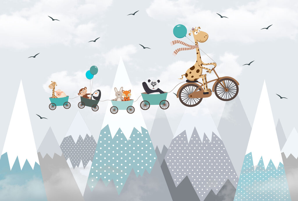 Girafa pe bicicletă — design complet