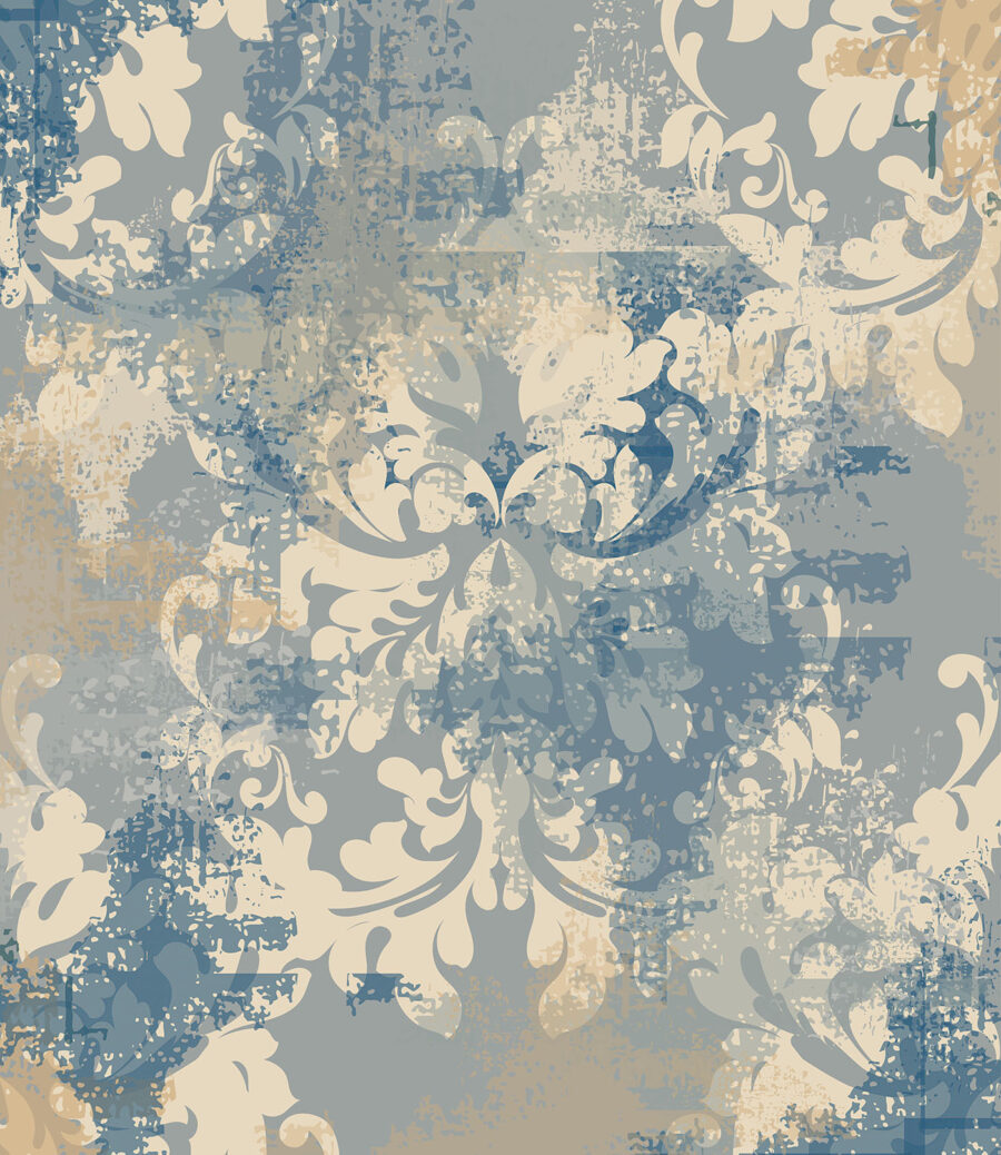 Ornamente pe albastru-gri — design complet