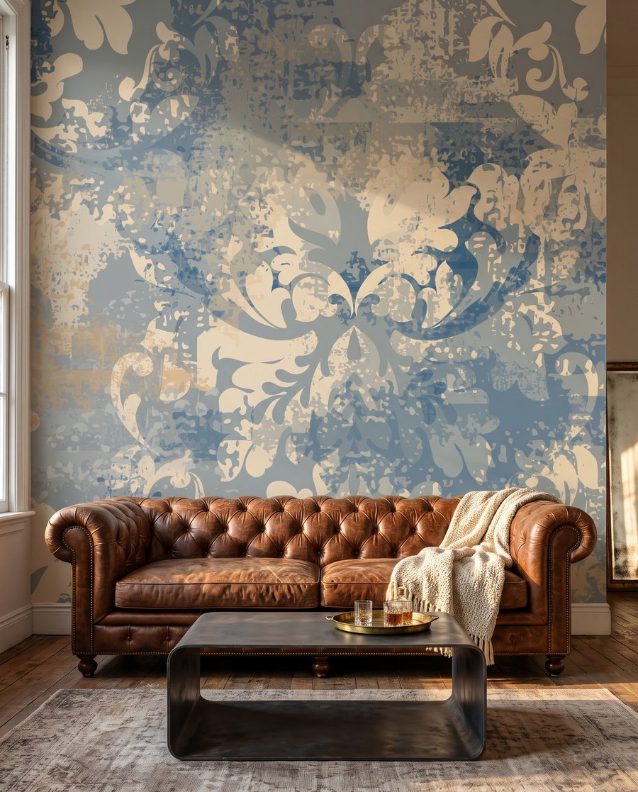 Ornamente pe albastru-gri — interior 3
