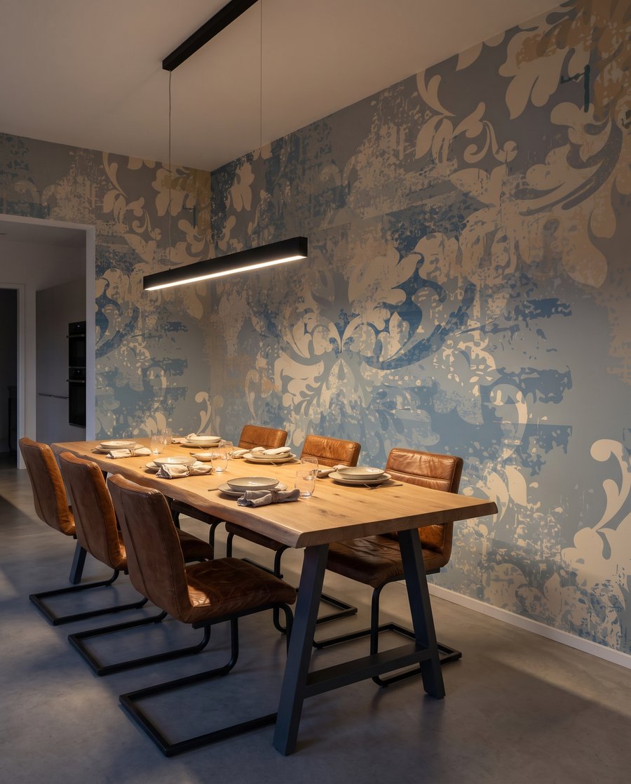 Ornamente pe albastru-gri — interior 7