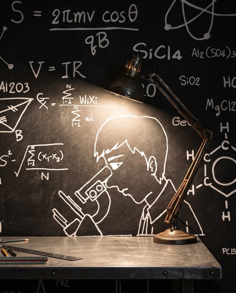 Tablă plină de formule — detaliu