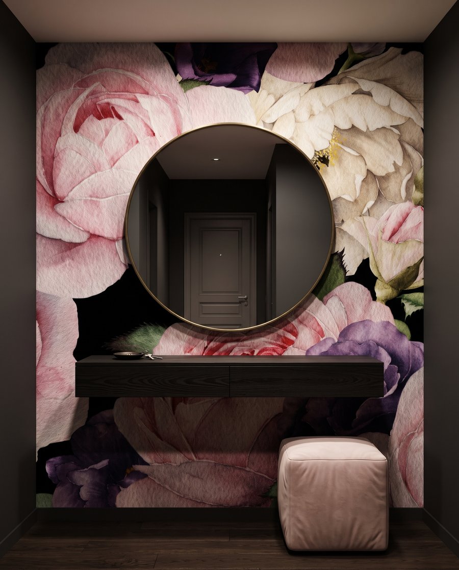 Trandafiri pe fundal negru — interior 6
