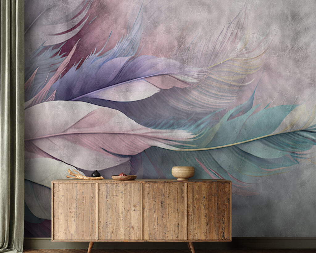 Pene pastel pe gri — interior 1
