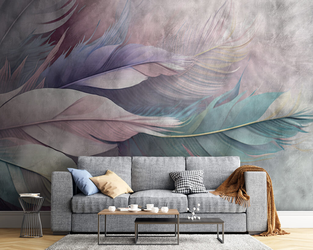 Pene pastel pe gri — interior 3