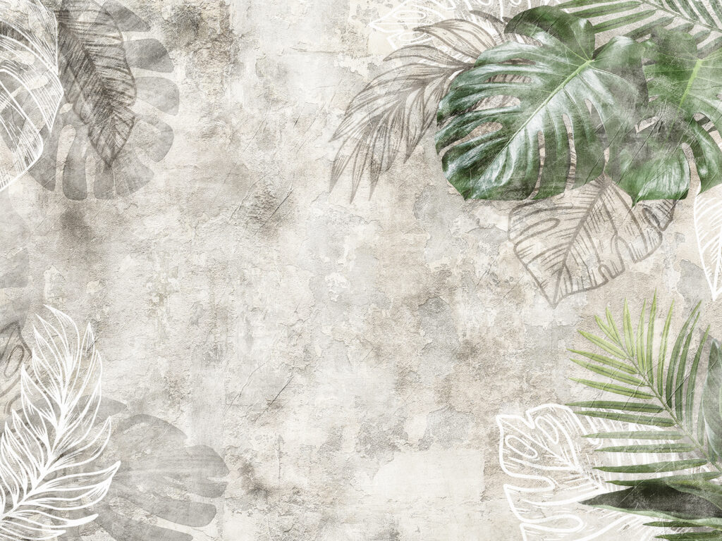 Frunze pe fond uzat — design complet