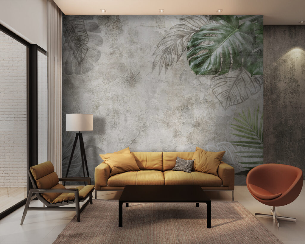 Frunze pe fond uzat — interior 2