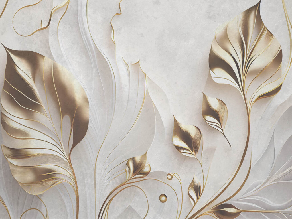 Frunze aurii, pliuri albe — design complet