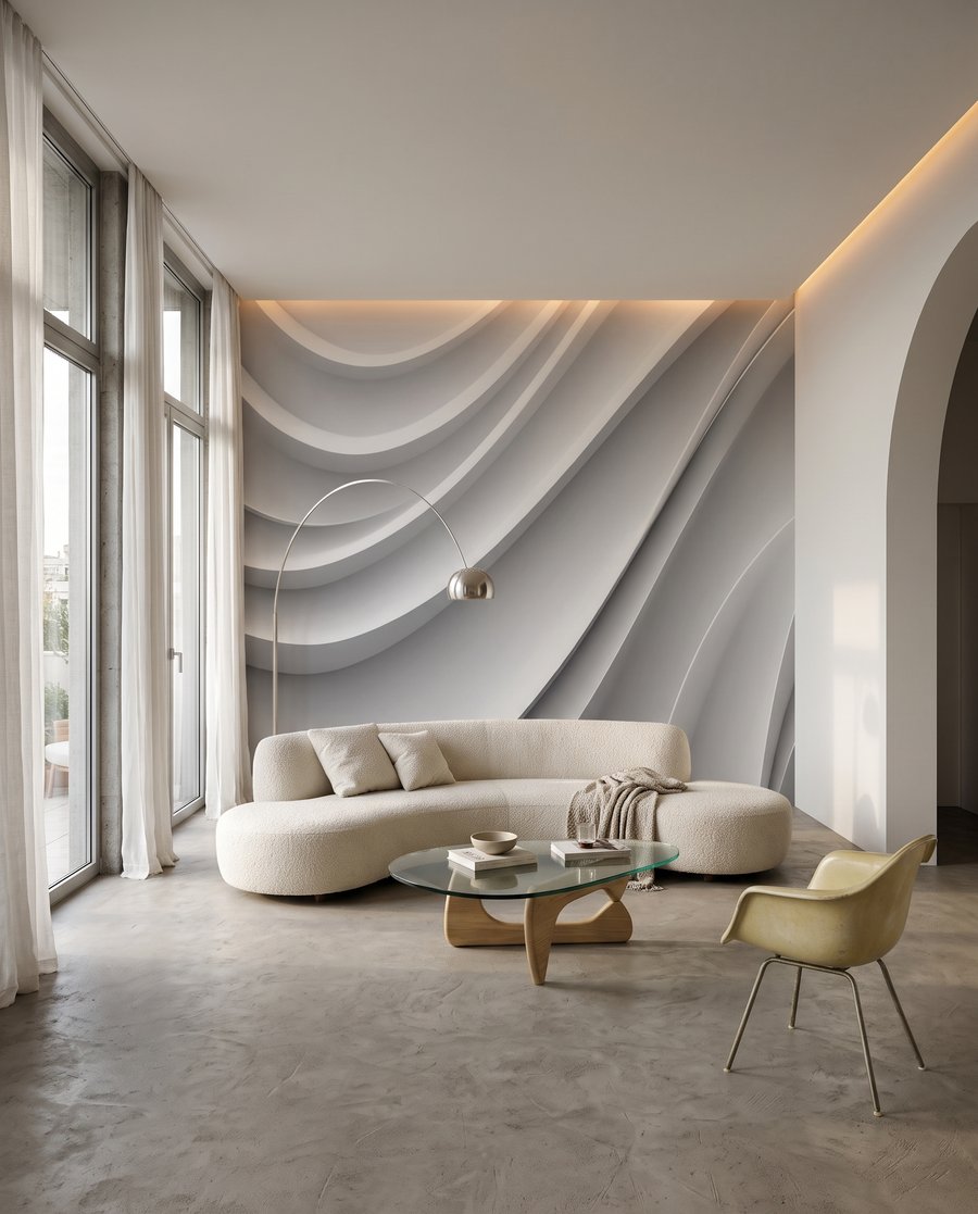 Val de pliuri albe — interior 2