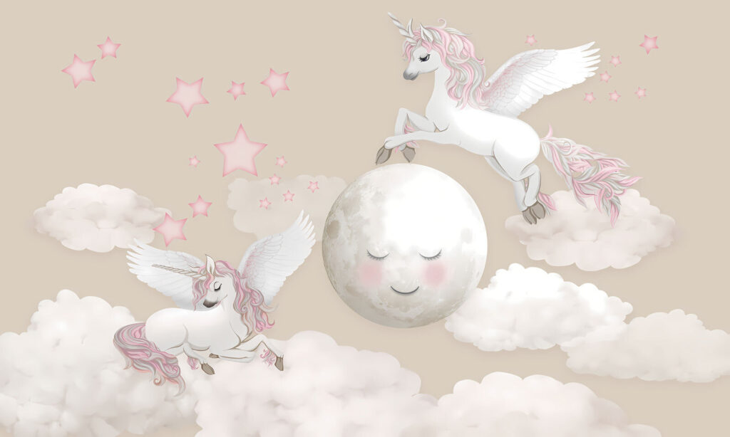 Unicorni sub luna adormită — design complet
