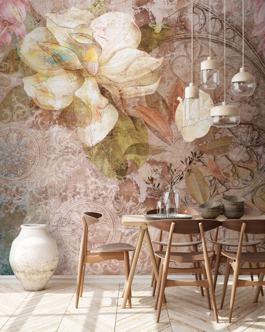 Flori pe ornament vechi — interior 1