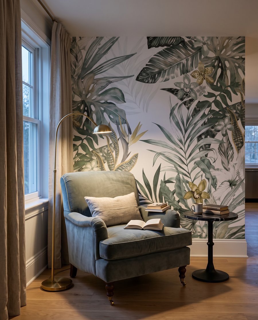 Frunze tropicale în linii — interior 4