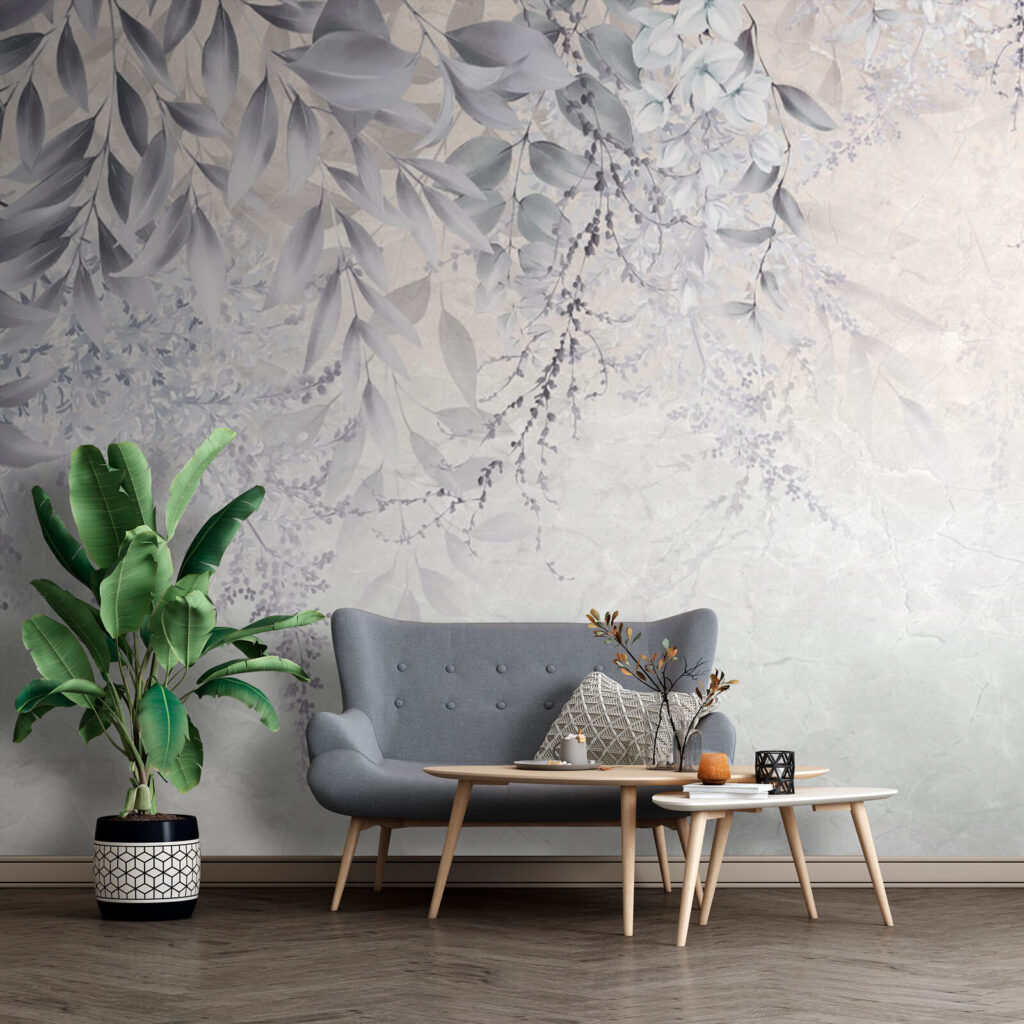 Frunze albe pe gri — interior 1
