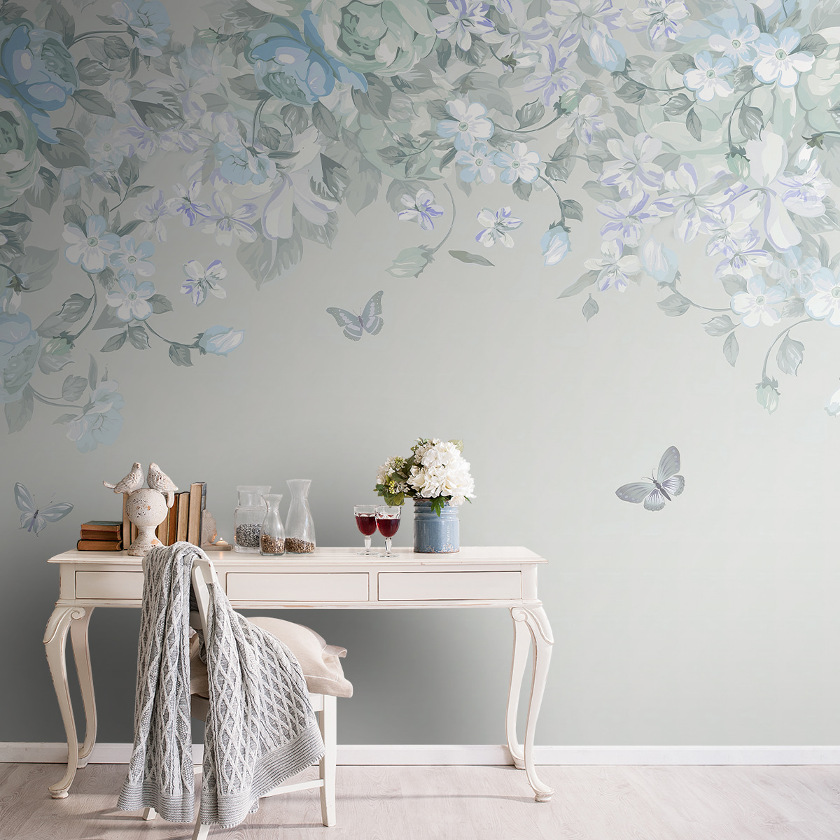 Fluturi sub arcadă florală — interior 1
