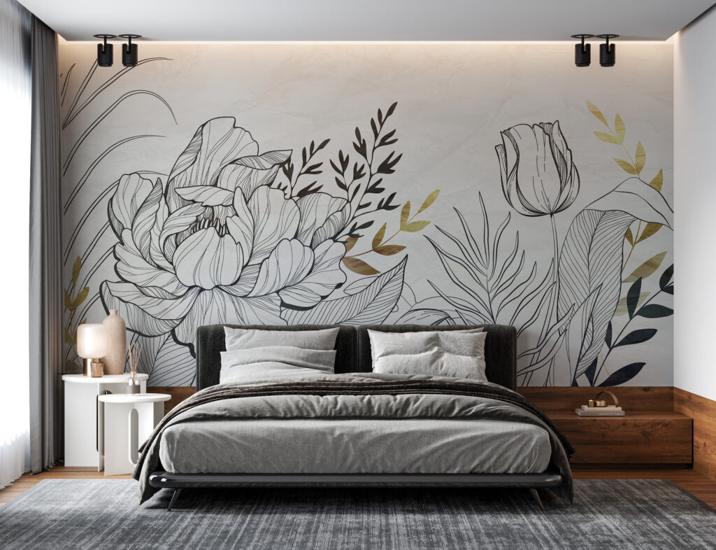 Desen floral auriu — interior 1