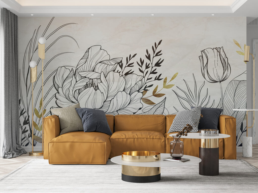 Desen floral auriu — interior 3