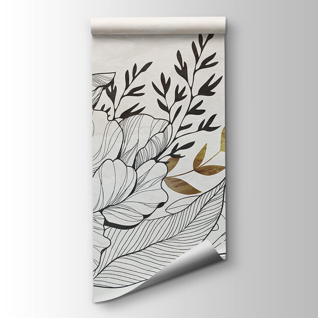 Desen floral auriu — vizualizare produs