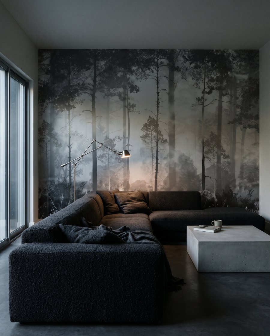 Lumină între trunchiuri drepte — interior 3