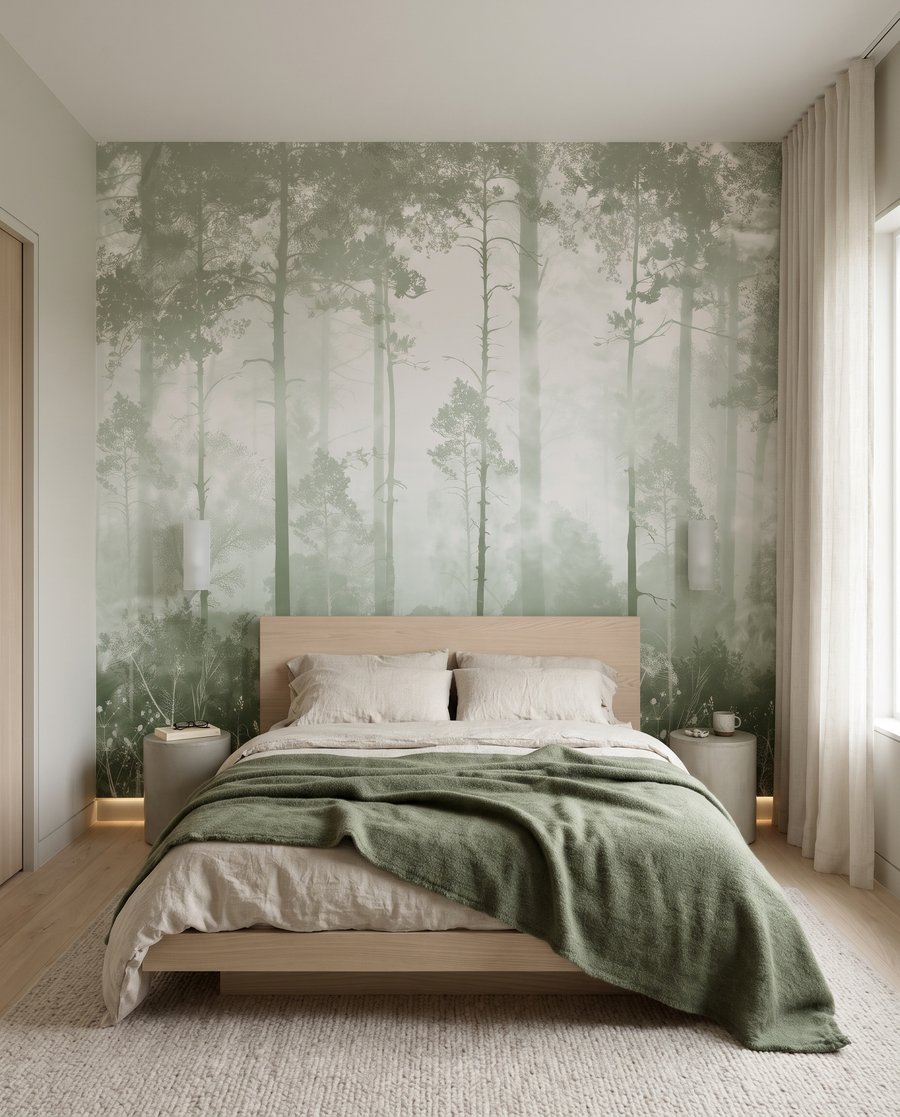 Lumină între trunchiuri drepte — interior 2