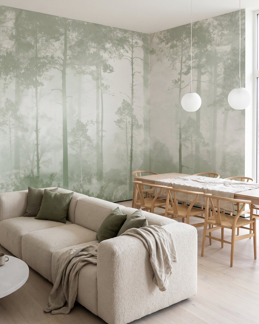 Lumină între trunchiuri drepte — interior 1