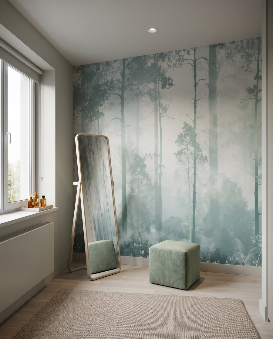 Lumină între trunchiuri drepte — interior 2