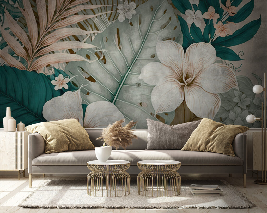 Flori albe, frunze turcoaz — interior 5