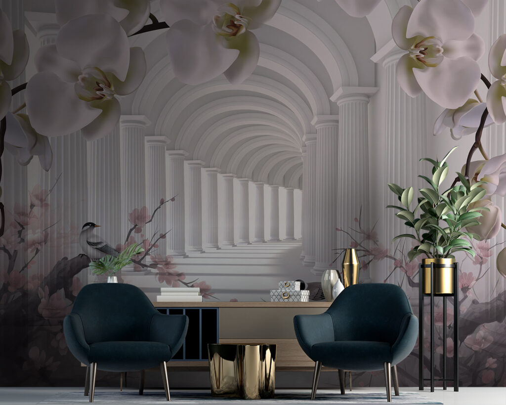 Păsărele sub arcade florale — interior 1