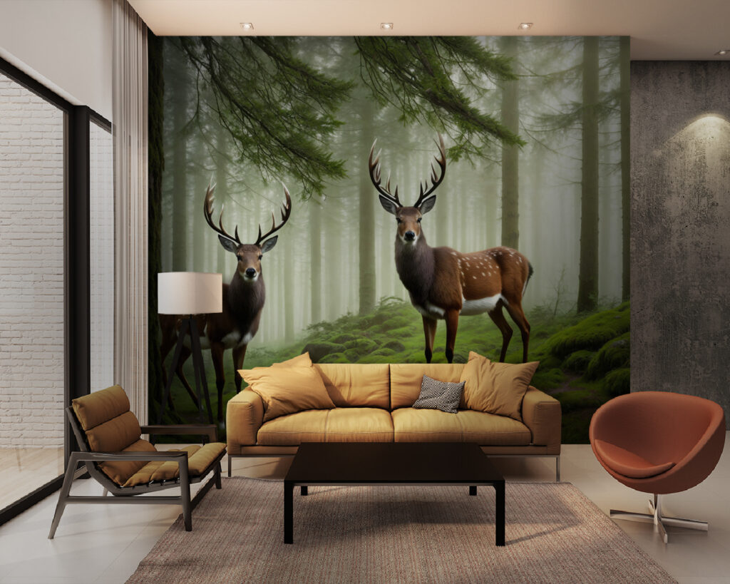 Doi cerbi în pădure — interior 2