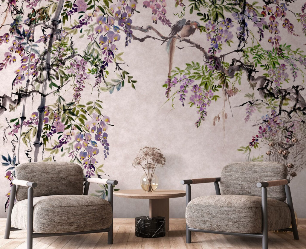 Ramuri violete înflorite — interior 2