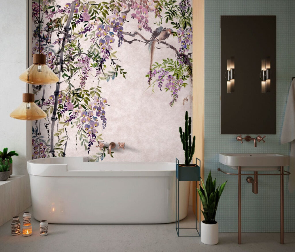 Ramuri violete înflorite — interior 1