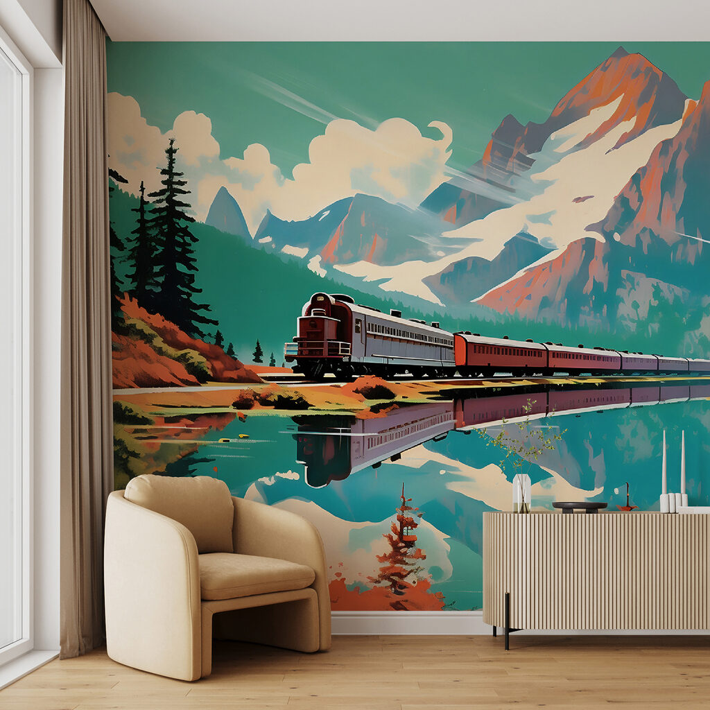 Tren lângă lacul montan — interior 3