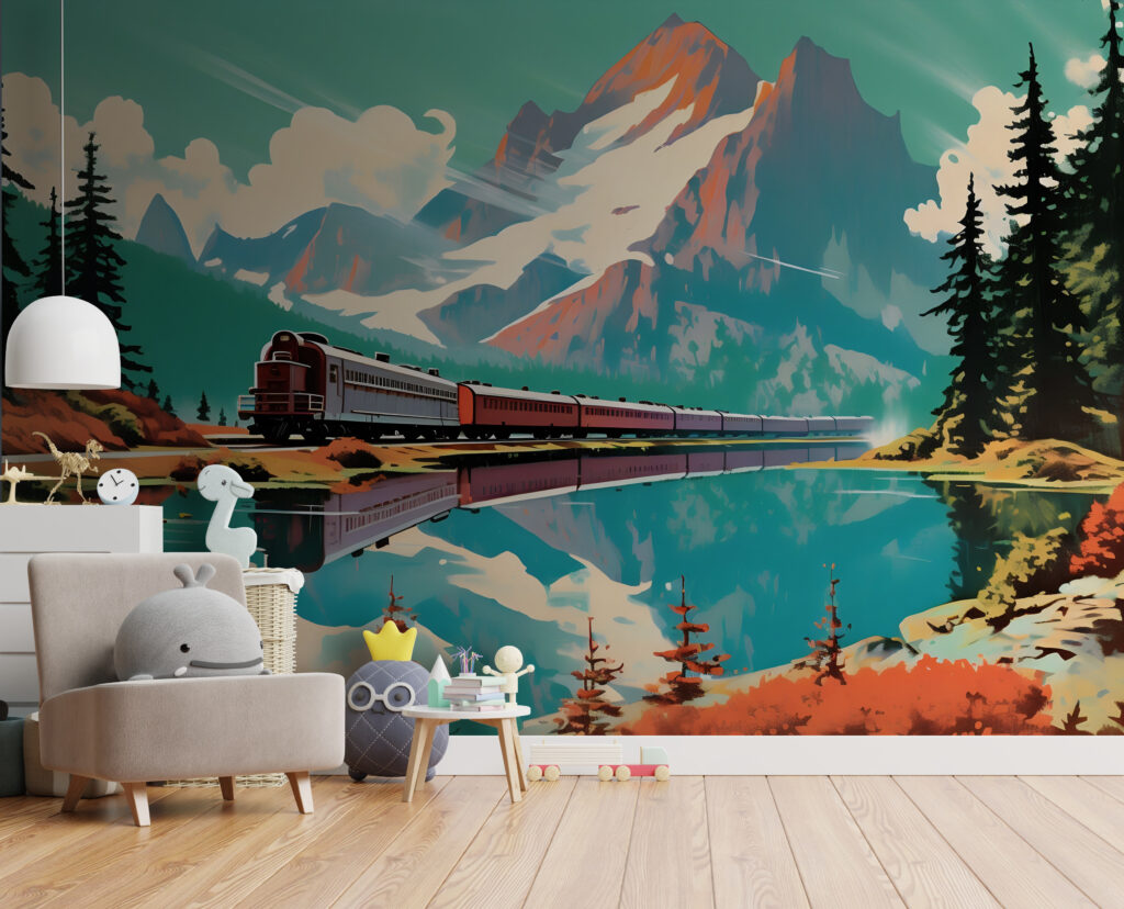 Tren lângă lacul montan — interior 2